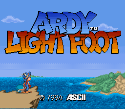 Ardy Lightfoot (Europe) Title Screen